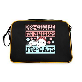 Pro-Choice Feminismus Katzenliebhaberin Feline - Retro Tasche - Schwarz/Gold - Hinten