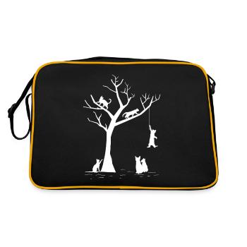 Chats ludiques Arbre Félin Chatons mignons - Sac Retro - noir/or - Dos