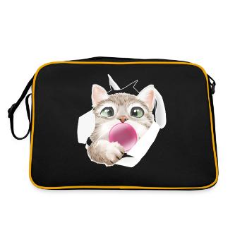 Chat Gomme à mâcher Mignon Félin - Sac Retro - noir/or - Dos