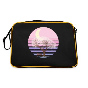 Cherry Blossom Japanese Pastel Goth Moon - Retro Bag - black/gold - Back