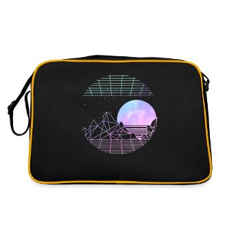 Pastell Goth Mond Ästhetische Vaporwave - Retro Tasche - Schwarz/Gold - Hinten