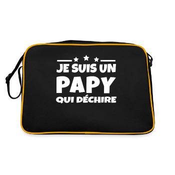 Je suis un papy qui déchire - Sac Retro - noir/or - Dos