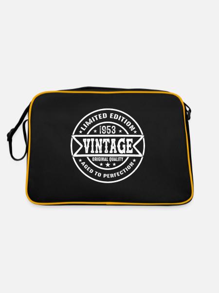 1953 Vintage Original 1953 Geburtstagsgeschenk - Retro Tasche - Schwarz/Gold - Hinten