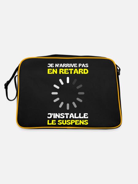 Je N'arrive Pas En Retard J'installe Le Suspens - Sac Retro - noir/or - Dos