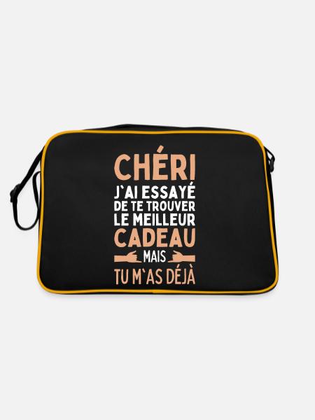 Chéri J'ai Essayé De Te Trouver Le Meilleur Cadeau - Sac Retro - noir/or - Dos