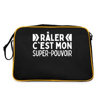 Râler C'est Mon Super Pouvoir Drôle Raleur Raleuse - Sac Retro - noir/or - Dos