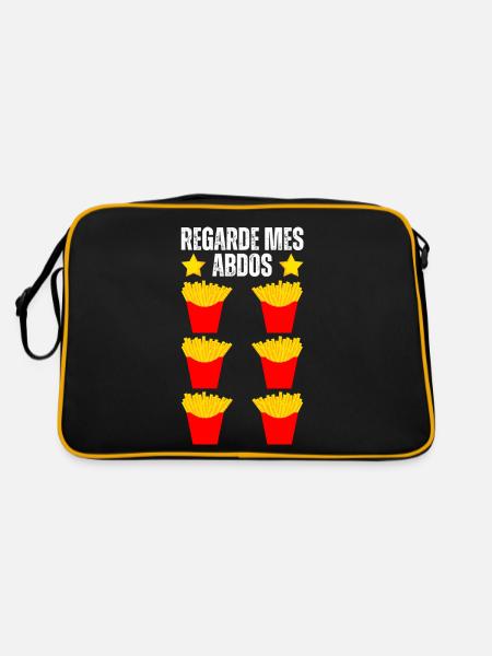 Regarde Mes Abdos Déguisement Faux Abdo Frites - Sac Retro - noir/or - Dos
