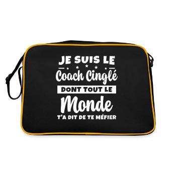 Coach Cinglé Humour Coaching Sportif Cadeau - Sac Retro - noir/or - Dos