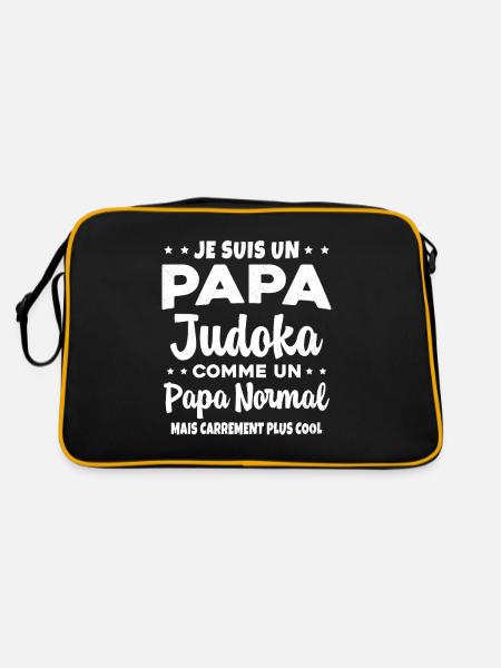 Homme Papa Judoka Humour Judo Cadeau - Sac Retro - noir/or - Dos
