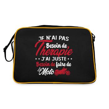 Pas besoin de thérapie besoin de faire de la Moto - Sac Retro - noir/or - Dos