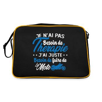Pas besoin de thérapie besoin de faire de la Moto - Sac Retro - noir/or - Dos