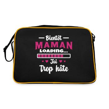 Bientôt Maman Cadeau Future Maman - Sac Retro - noir/or - Dos
