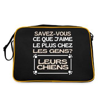 Savez-vous Ce Que Jaime Chez Les Gens Leurs Chiens - Sac Retro - noir/or - Dos