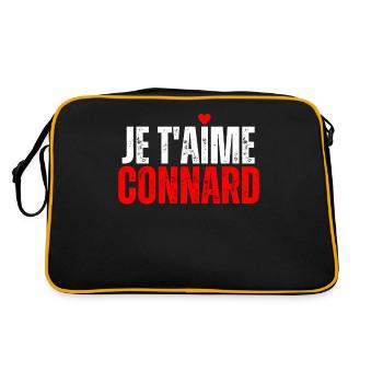 Je T'aime Connard Humour Drôle Message D'amour - Sac Retro - noir/or - Dos