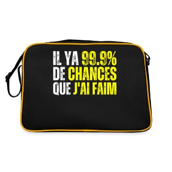 99% De Chances Que J'ai Faim - J'ai Toujours Faim - Sac Retro - noir/or - Dos
