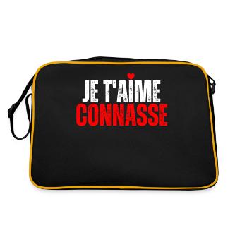 Je T'aime Conasse Humour Drôle Message D'amour - Sac Retro - noir/or - Dos