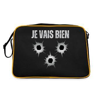 I'm fine everything is fine, bullet hole gun - Retro Bag - black/gold - Back