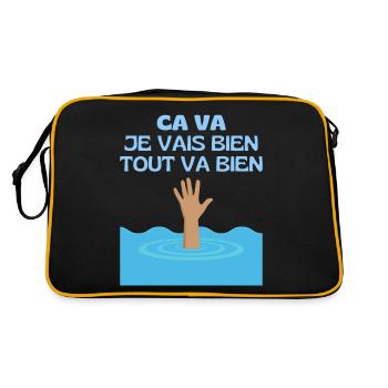 Ca va Je Vais Bien Tout Va Bien Se Passer - Noyade - Sac Retro - noir/or - Dos