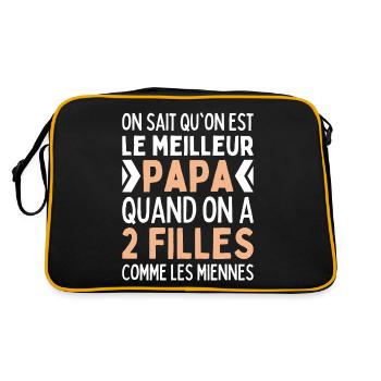 On Est Le Meilleur Papa 2 Filles Comme Les Miennes - Sac Retro - noir/or - Dos