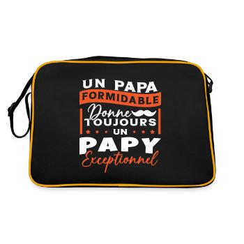 Papa Formidable Donne Toujours Papy Exceptionnel - Sac Retro - noir/or - Dos