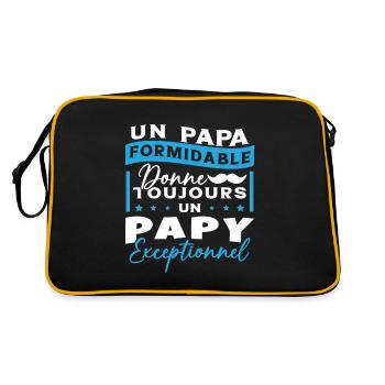 Papa Formidable Donne Toujours Papy Exceptionnel - Sac Retro - noir/or - Dos