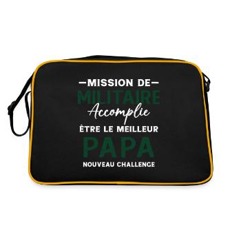 Militaire Futur Papa Cadeau Drôle Fête Des Pères - Sac Retro - noir/or - Dos