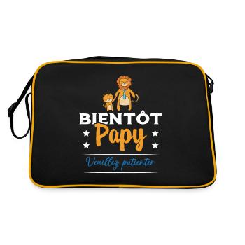 Homme Bientôt Papy Cadeau Futur Papy Grand-Père - Sac Retro - noir/or - Dos