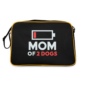 Mutter von 2 Hunden Humor Low Battery - Retro Tasche - Schwarz/Gold - Hinten