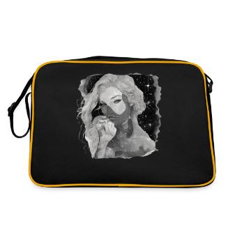 Fille éthérée et étoiles noir et blanc - Sac Retro - noir/or - Dos