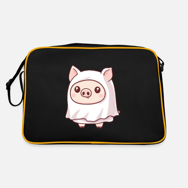 Schwein Halloween Comic Geist Retro Tasche