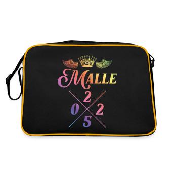 Malle 2025 Krone Bunt Mallorca - Retro Tasche - Schwarz/Gold - Hinten