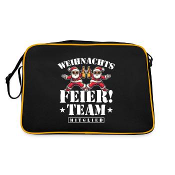 Weihnachtsfeier Team Mitglied Weihnachten - Retro Tasche - Schwarz/Gold - Hinten
