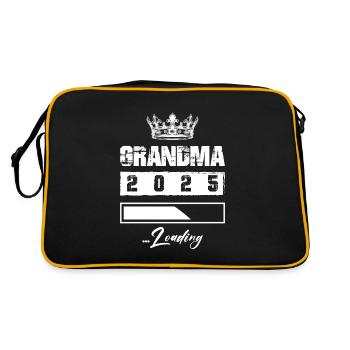 Oma 2025 Loading Grandma - Retro Tasche - Schwarz/Gold - Hinten