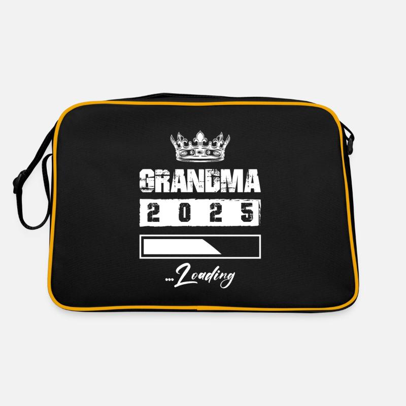 Oma 2025 Loading Grandma - Retro Tasche - Schwarz/Gold