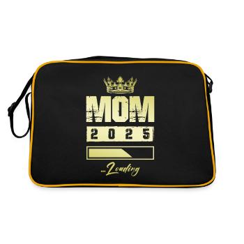Mama 2025 Loading Mom - Retro Tasche - Schwarz/Gold - Hinten