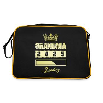 Oma 2025 Loading Grandma - Retro Tasche - Schwarz/Gold - Hinten