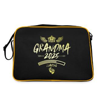 Oma 2025 Loading Grandma Spruch - Retro Tasche - Schwarz/Gold - Hinten