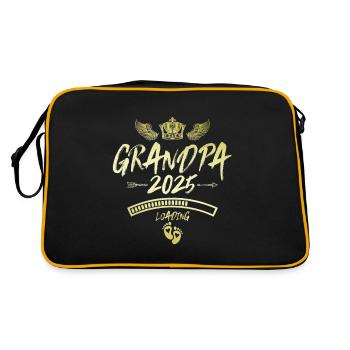 Opa 2025 Loading Grandpa Spruch - Retro Tasche - Schwarz/Gold - Hinten