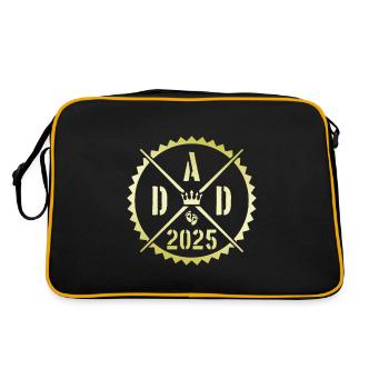 Dad 2025 Paternity Dad Saying - Retro Bag - black/gold - Back