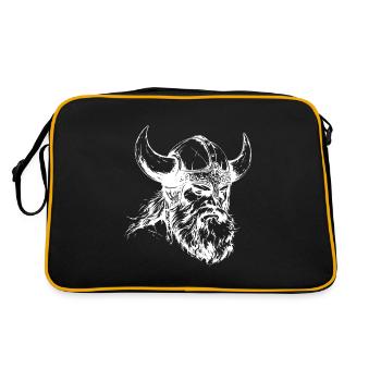 Viking Warrior Head - Retro Bag - black/gold - Back