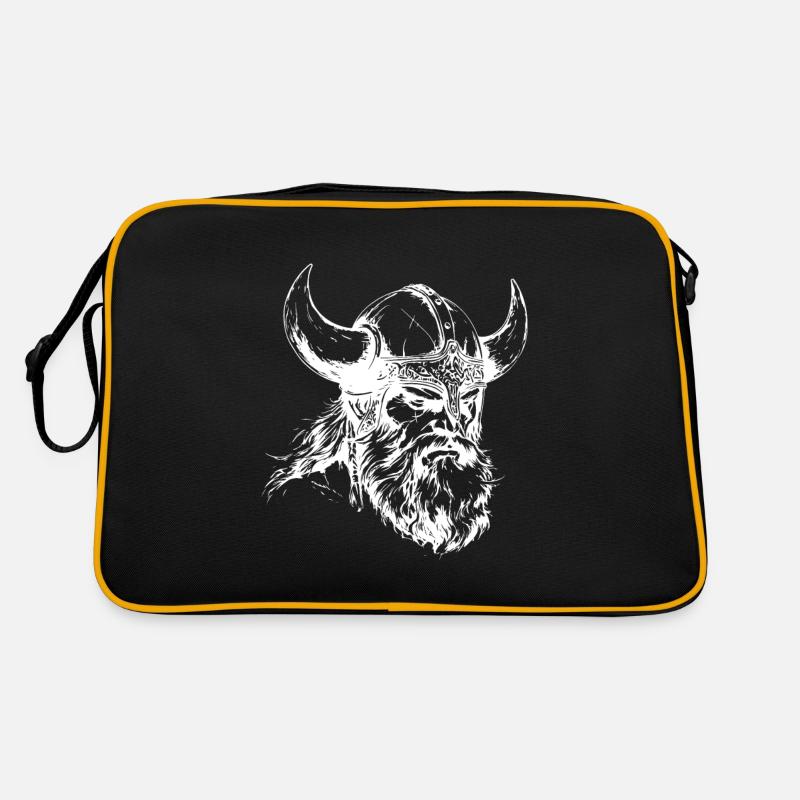 Wikinger Krieger Kopf Retro Tasche