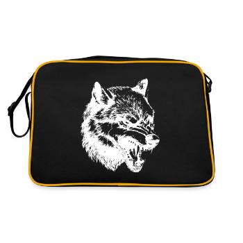 Wolf Head - Retro Bag - black/gold - Back