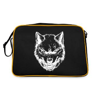 Wolf Head Animal - Retro Bag - black/gold - Back