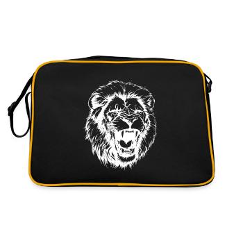 Symbole de la tête de lion - Sac Retro - noir/or - Dos