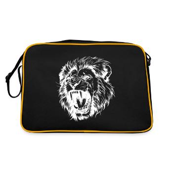Lion Animal Head - Retro Bag - black/gold - Back