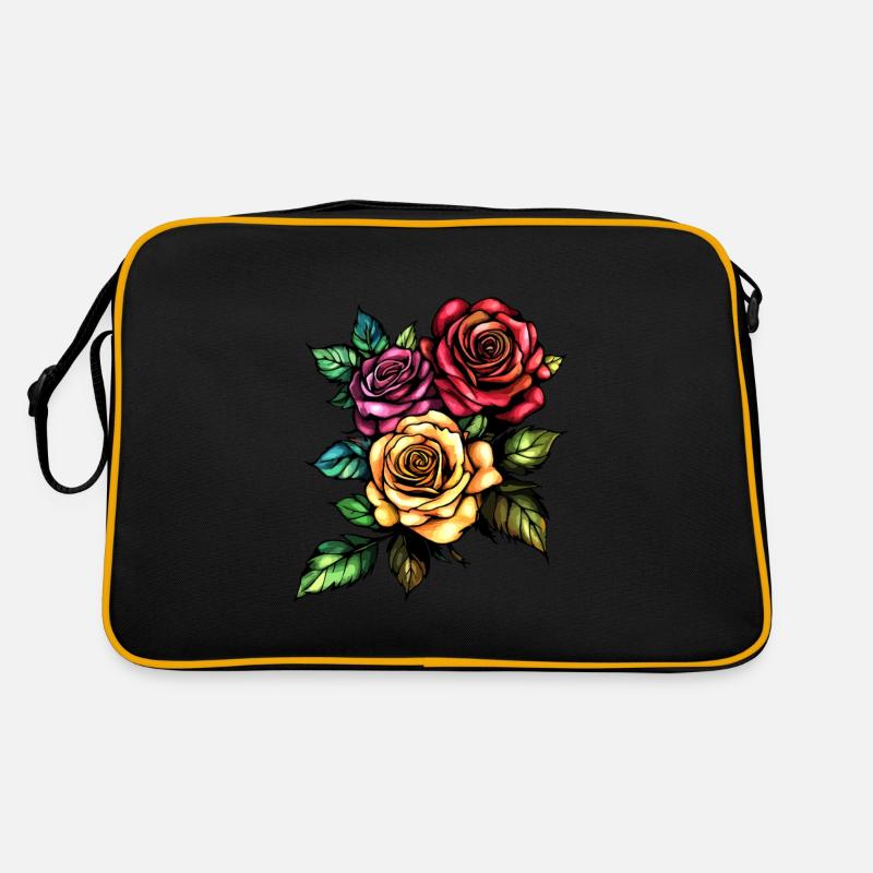 Roses Fleurs Amour Sac Retro