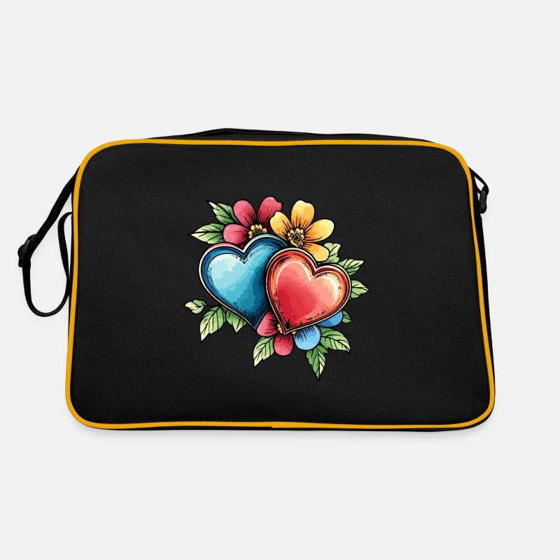 Fleurs de cœur Sac Retro