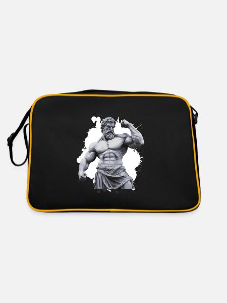 Greek Warrior Bodybuilding Gym - Retro Tasche - Schwarz/Gold - Hinten