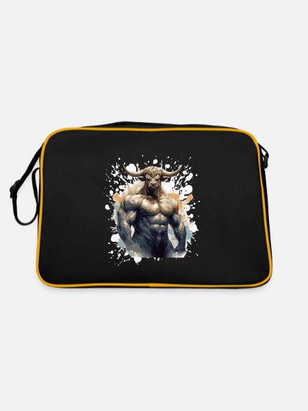 Bull Bull Muscles Musculation Bête - Sac Retro - noir/or - Dos