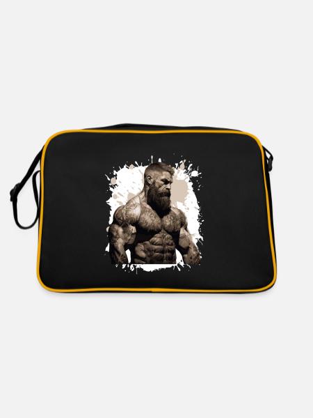 Fitness Homme Muscles Musculation - Sac Retro - noir/or - Dos